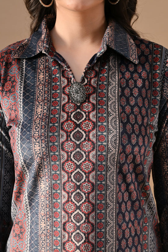 Winter Multi Printed Velvet Co-Ord Set