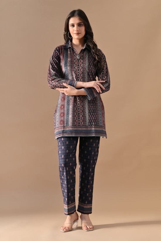 Winter Multi Printed Velvet Co-Ord Set