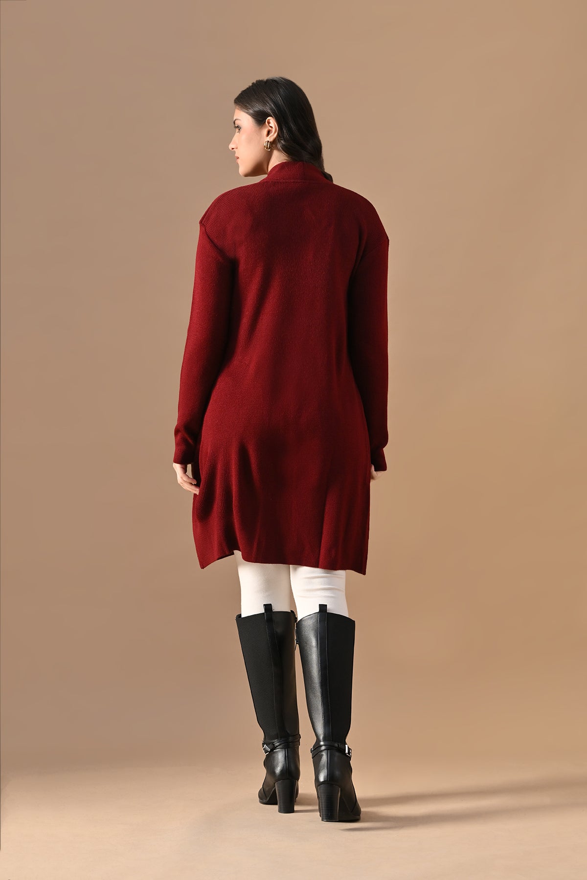 Winter Maroon Woven Shrug