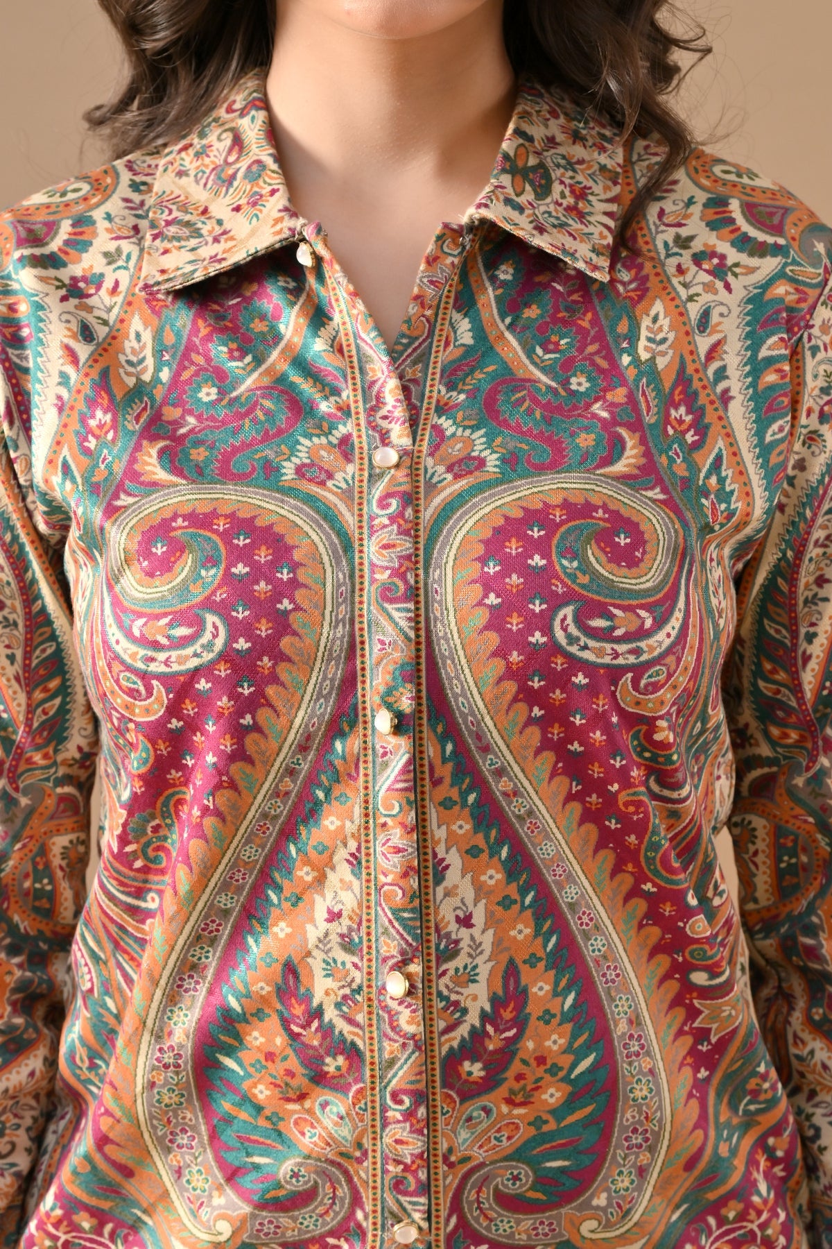 Winter Cream Printed Woven Co-Ord Set