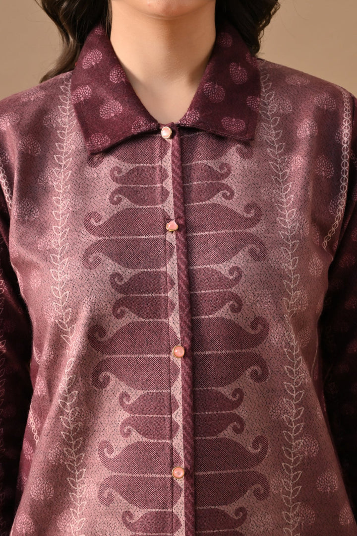 Winter Wine Printed Woven Co-Ord Set