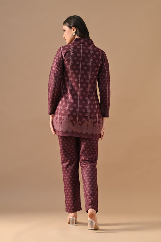 Winter Wine Printed Woven Co-Ord Set