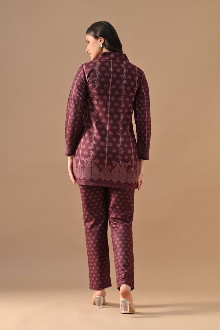 Winter Wine Printed Woven Co-Ord Set