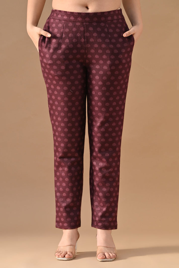 Winter Wine Printed Woven Co-Ord Set