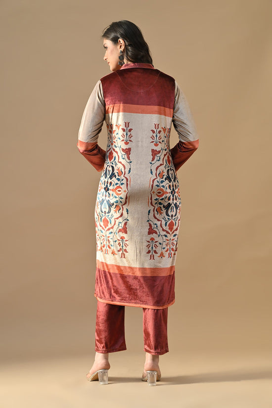Winter Multi Printed Velvet Kurta Set