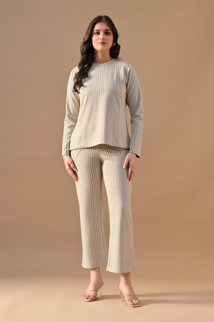 Winter Fawn Self Design Woven Co-Ord Set