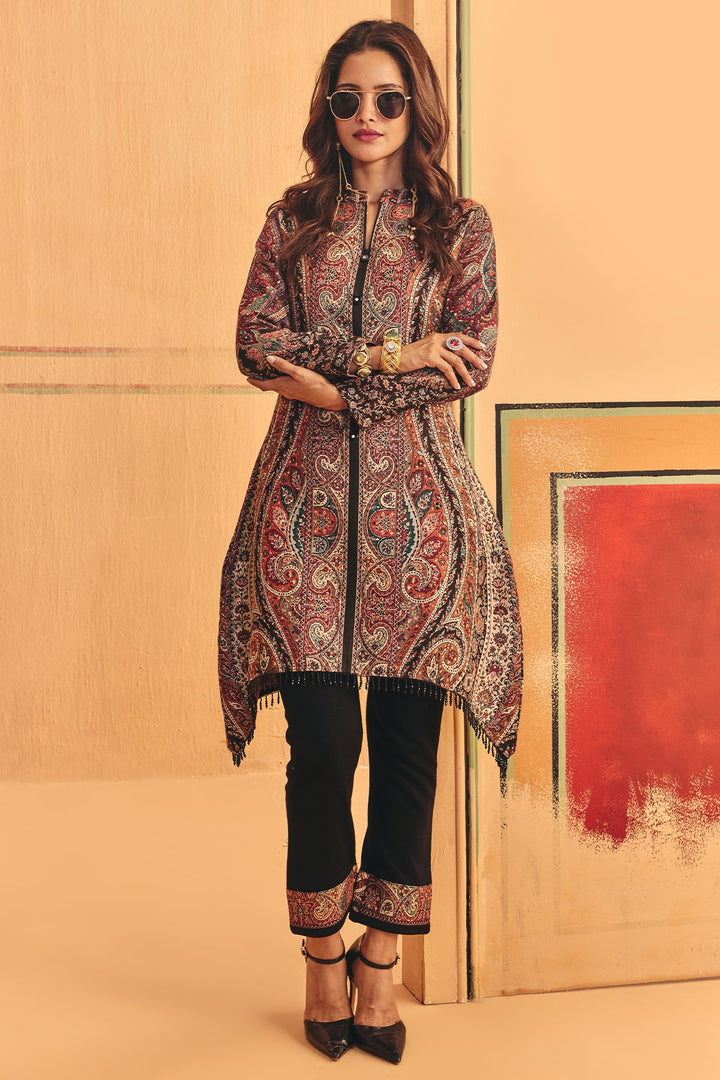 Winter Multi Printed Inner Shrug Set