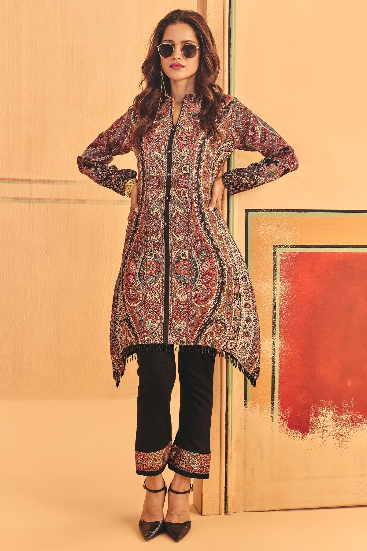 Winter Multi Printed Inner Shrug Set