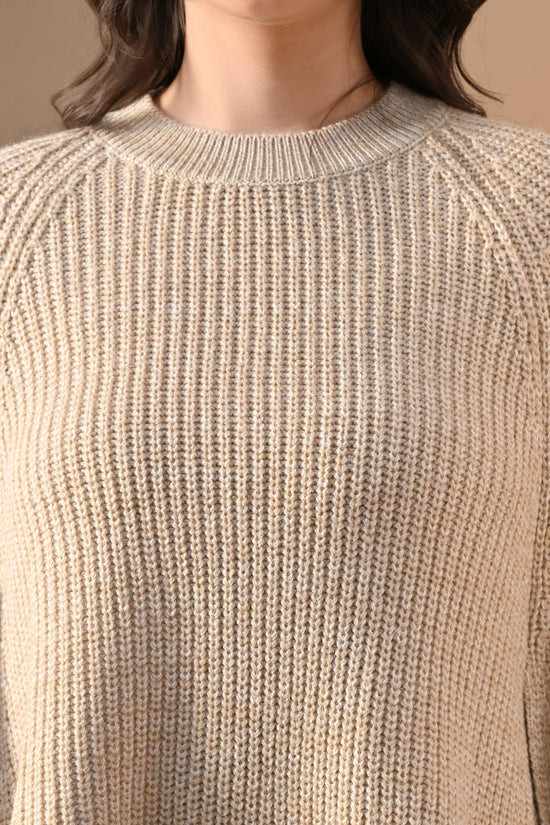 Winter Beige Knitted Poncho