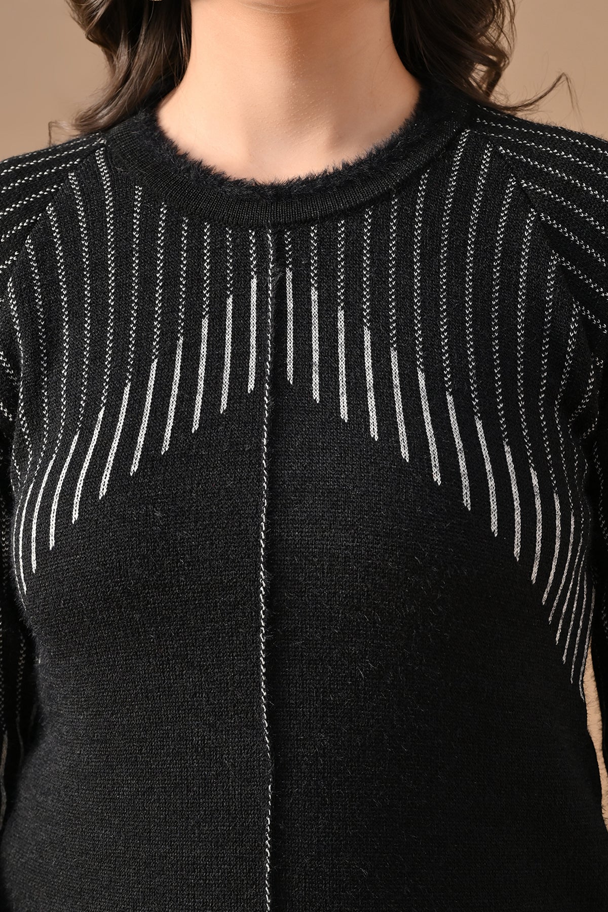 Winter Black Ethnic Motifs Woven Co-Ord Set