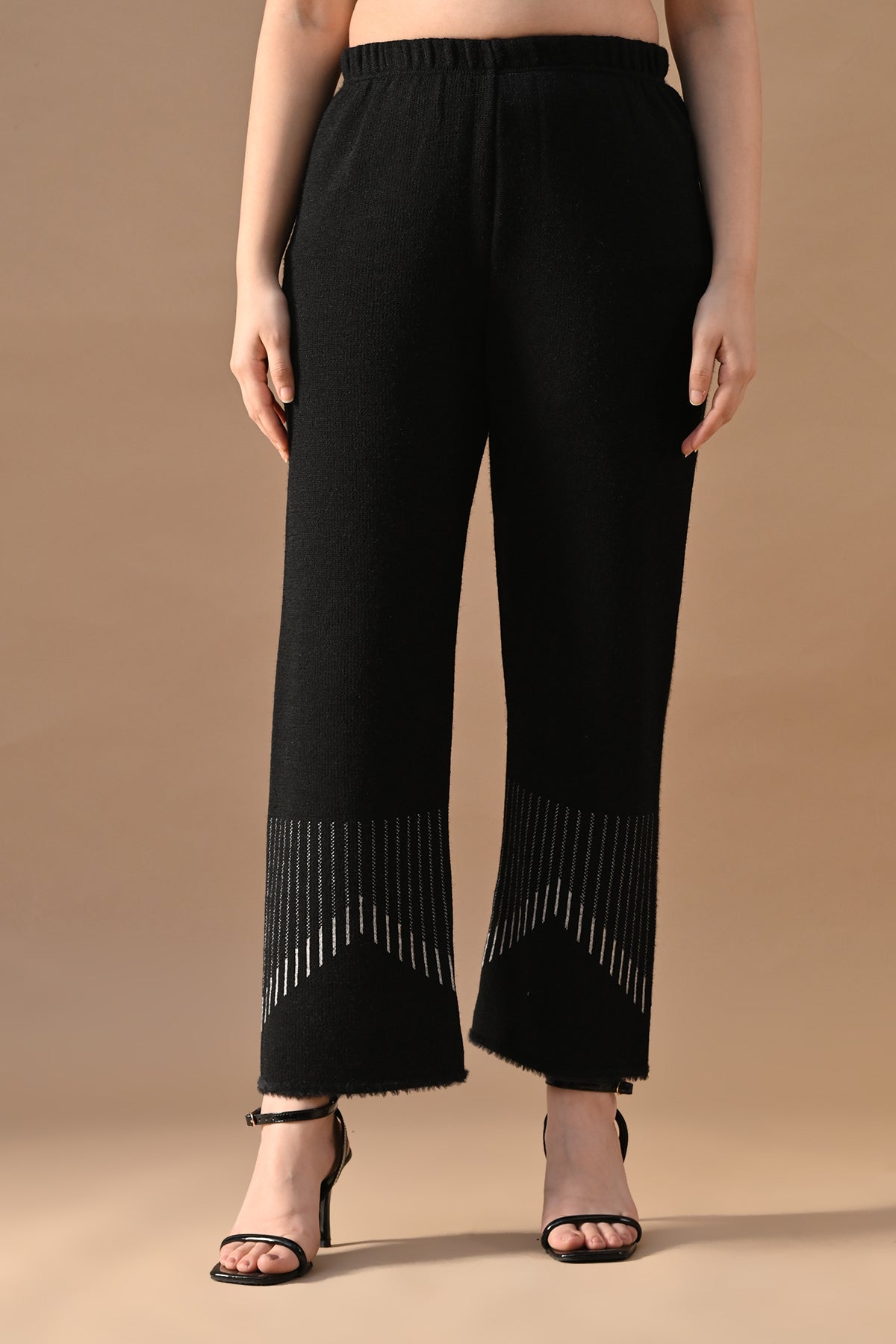 Winter Black Ethnic Motifs Woven Co-Ord Set