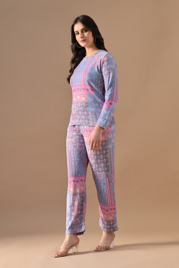 Winter Multi Ethnic Motifs Woven Co-Ord Set