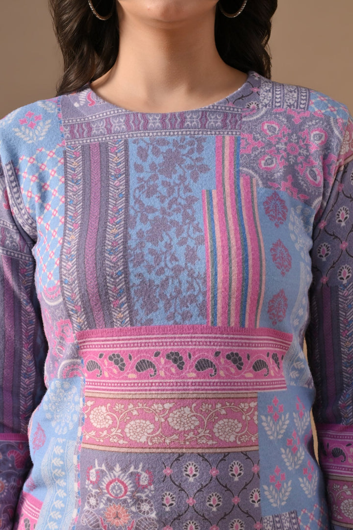 Winter Multi Ethnic Motifs Woven Co-Ord Set