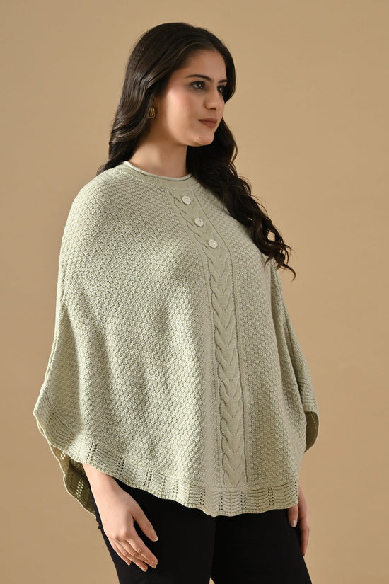 Winter Cream Knitted Poncho