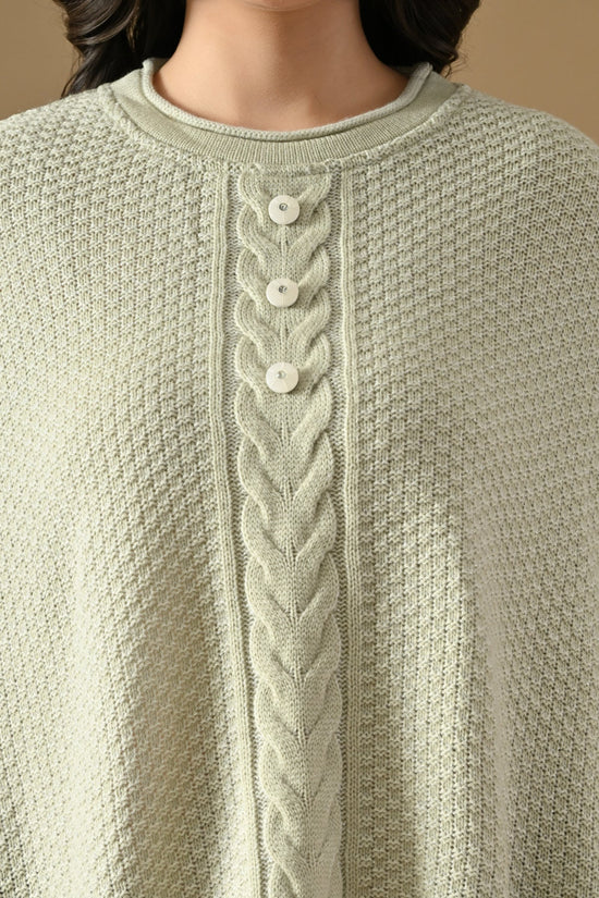 Winter Cream Knitted Poncho