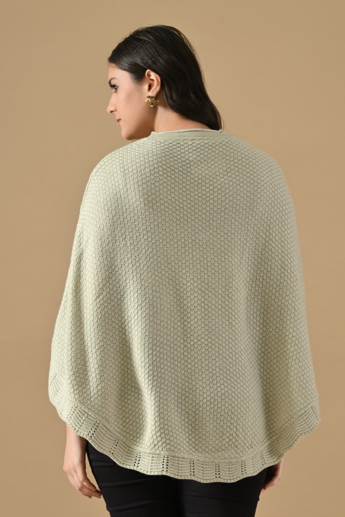 Winter Cream Knitted Poncho