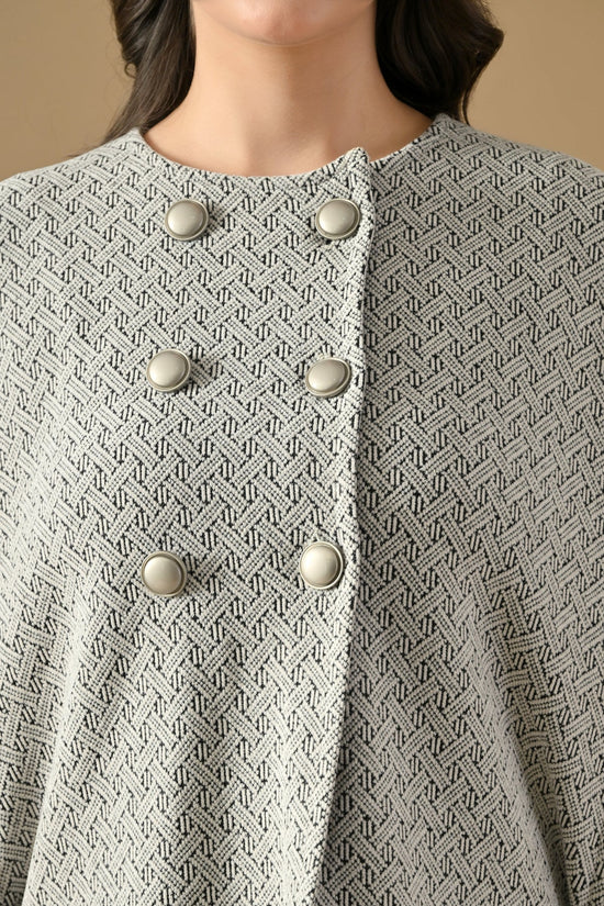Winter Cream Woven Poncho