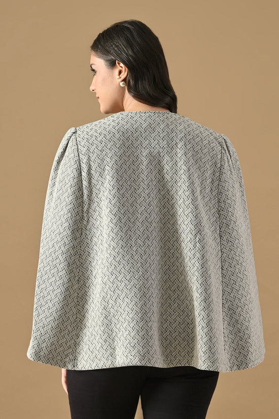 Winter Cream Woven Poncho