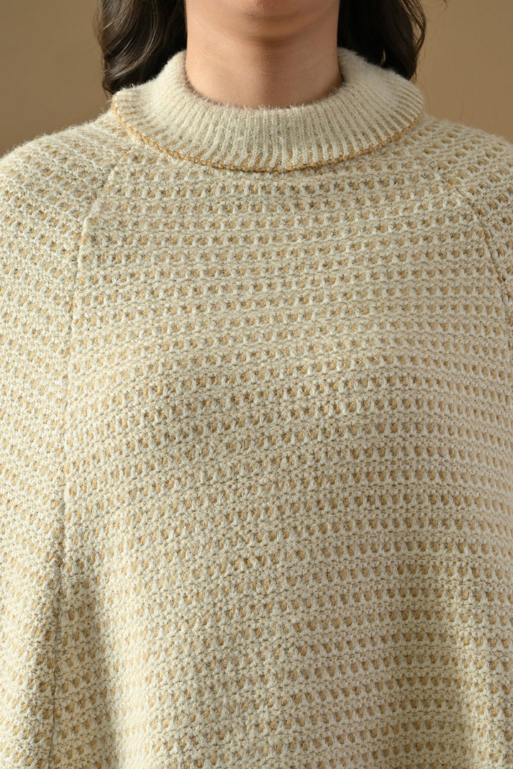 Winter Cream Knitted Poncho