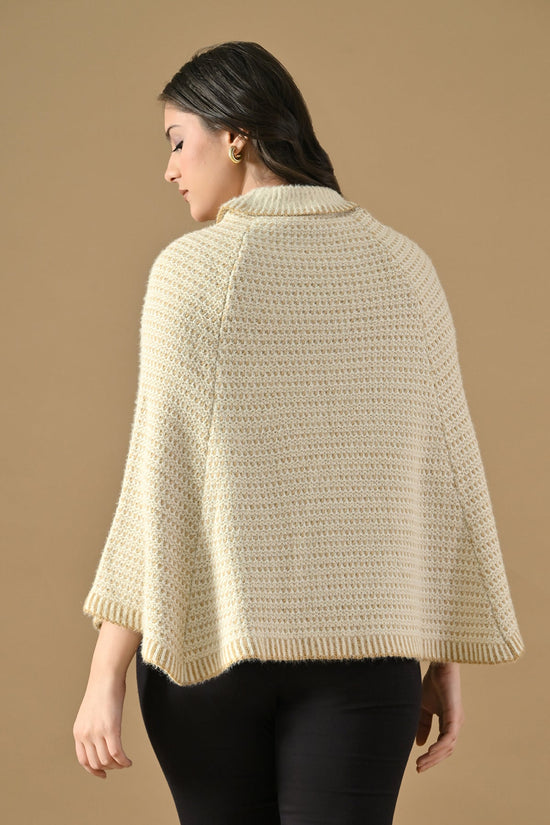 Winter Cream Knitted Poncho