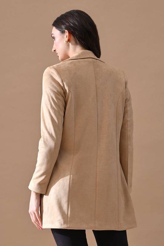 Winter Fawn Classic Notch Collar Neck Overcoat