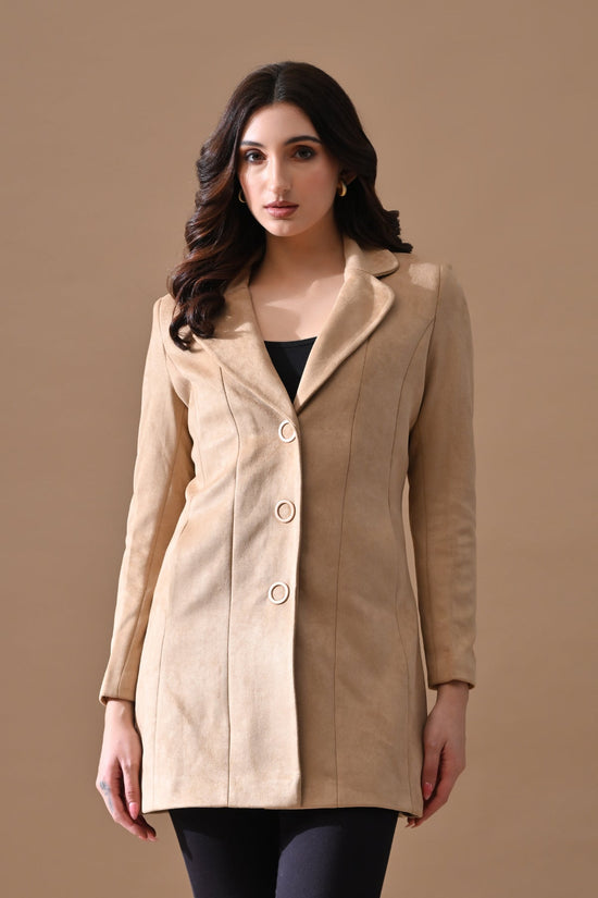 Winter Fawn Classic Notch Collar Neck Overcoat