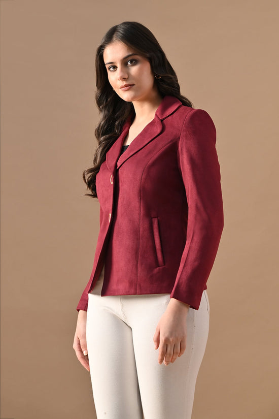 Winter Wine Solid Classic Notch Collar Neck Overcoat