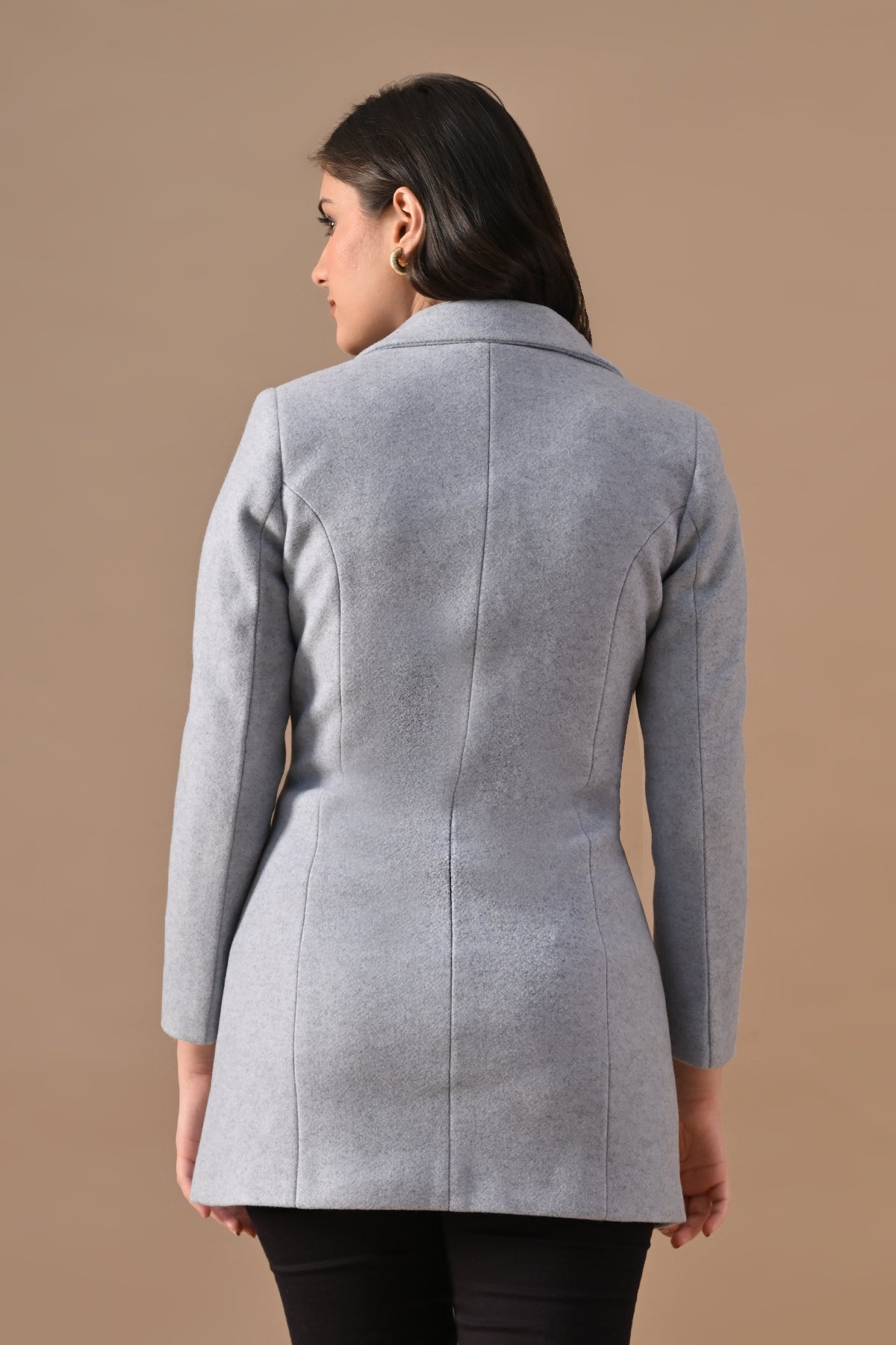 Winter Dark Sky Classic Notch Collar Neck Overcoat