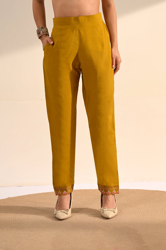 Mustard Thread Sequin Embroidered Kurta 3 Pcs Set