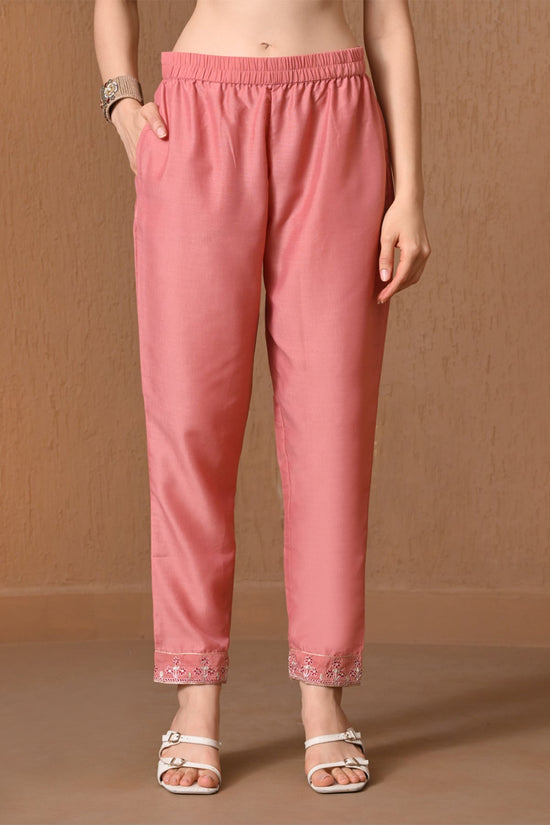 Peach Embroidered Kurta 3 Pcs Set