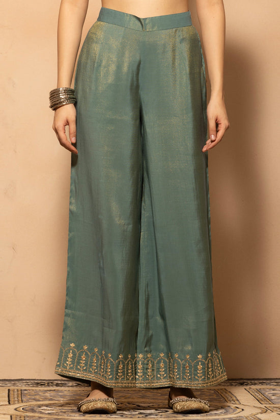 Teal Embroidered Kurta 3 Pcs Set