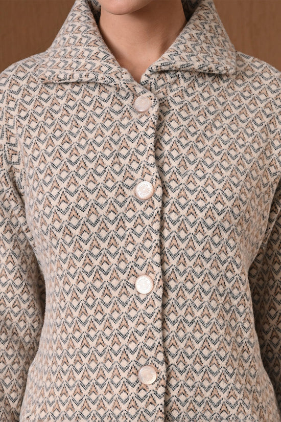 Winter Cream Knitted Longline Coat