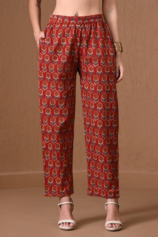 Maroon Floral Printed Anarkali 3 Pcs Kurta Set