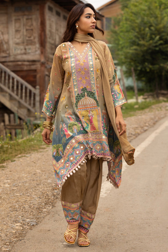 Multi Pichwai Printed Embellished 3 Pcs Kurta Set