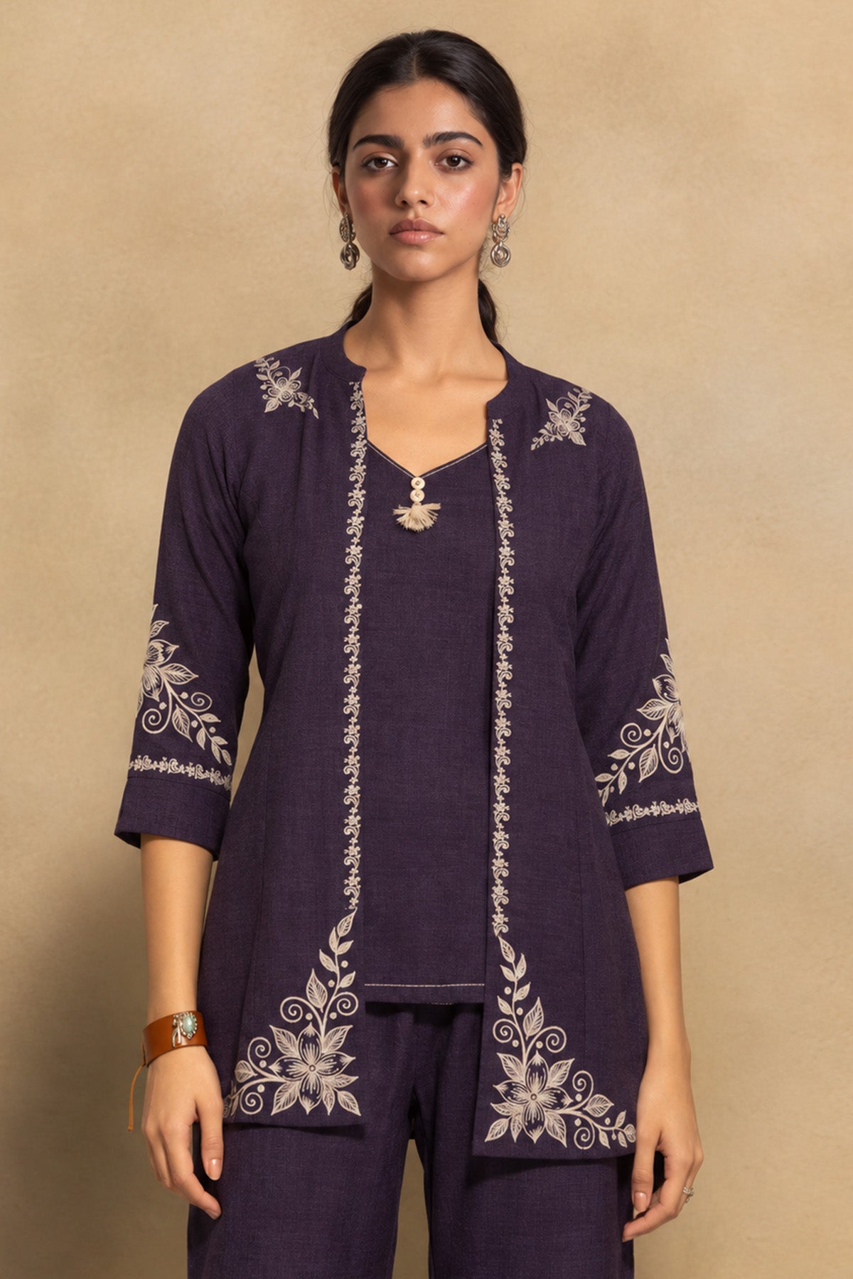 Indigo Blue Embroidered Co-ord Set