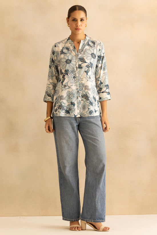Cream Floral Printed Top