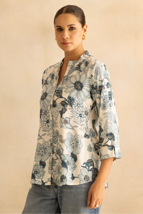 Cream Floral Printed Top