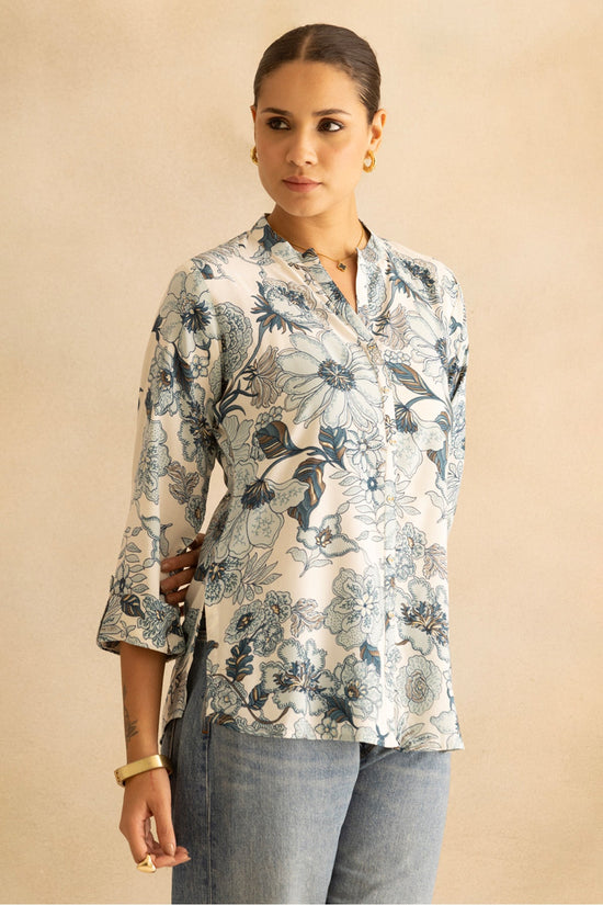 Cream Floral Printed Top