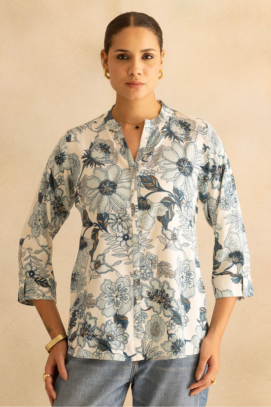 Cream Floral Printed Top