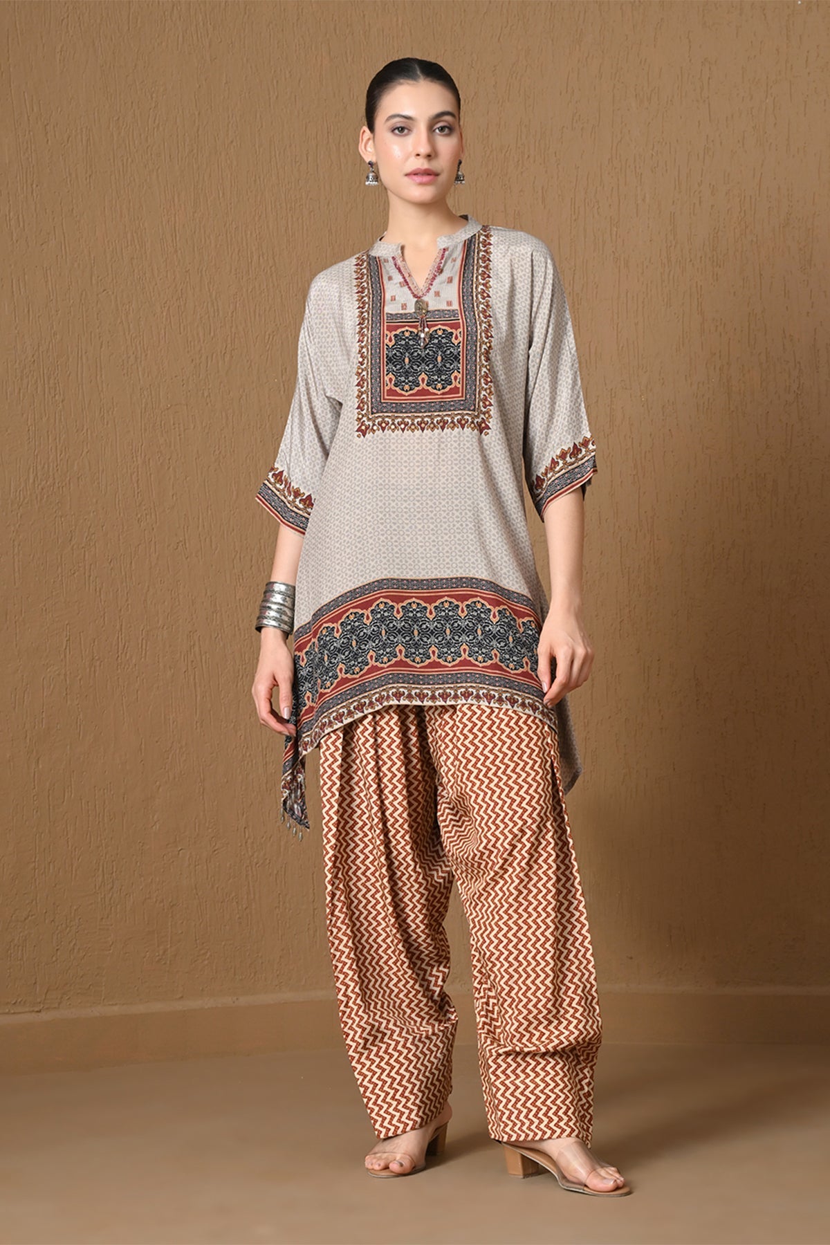 Fawn Printed Fusion Co-ord Set