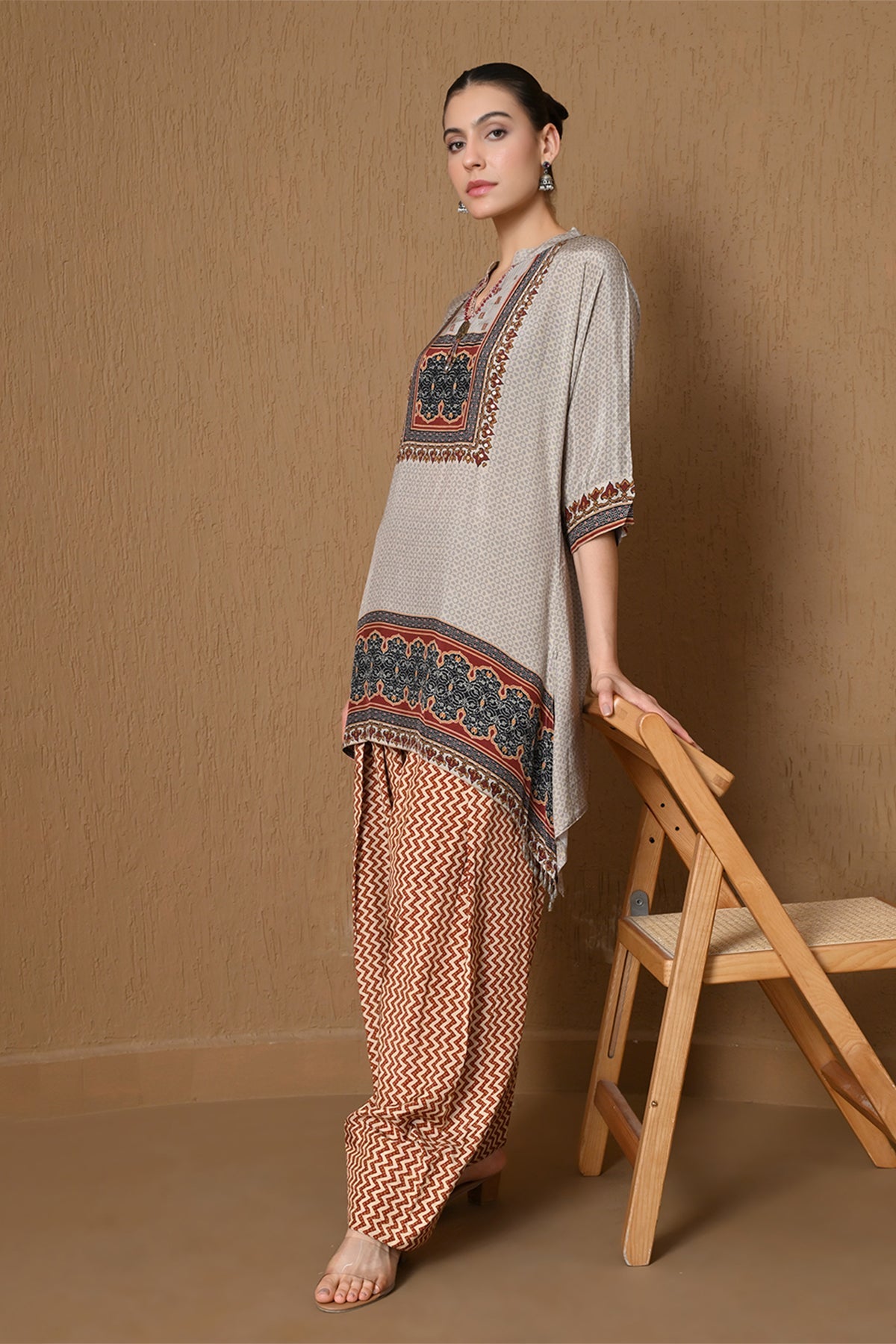 Fawn Printed Fusion Co-ord Set