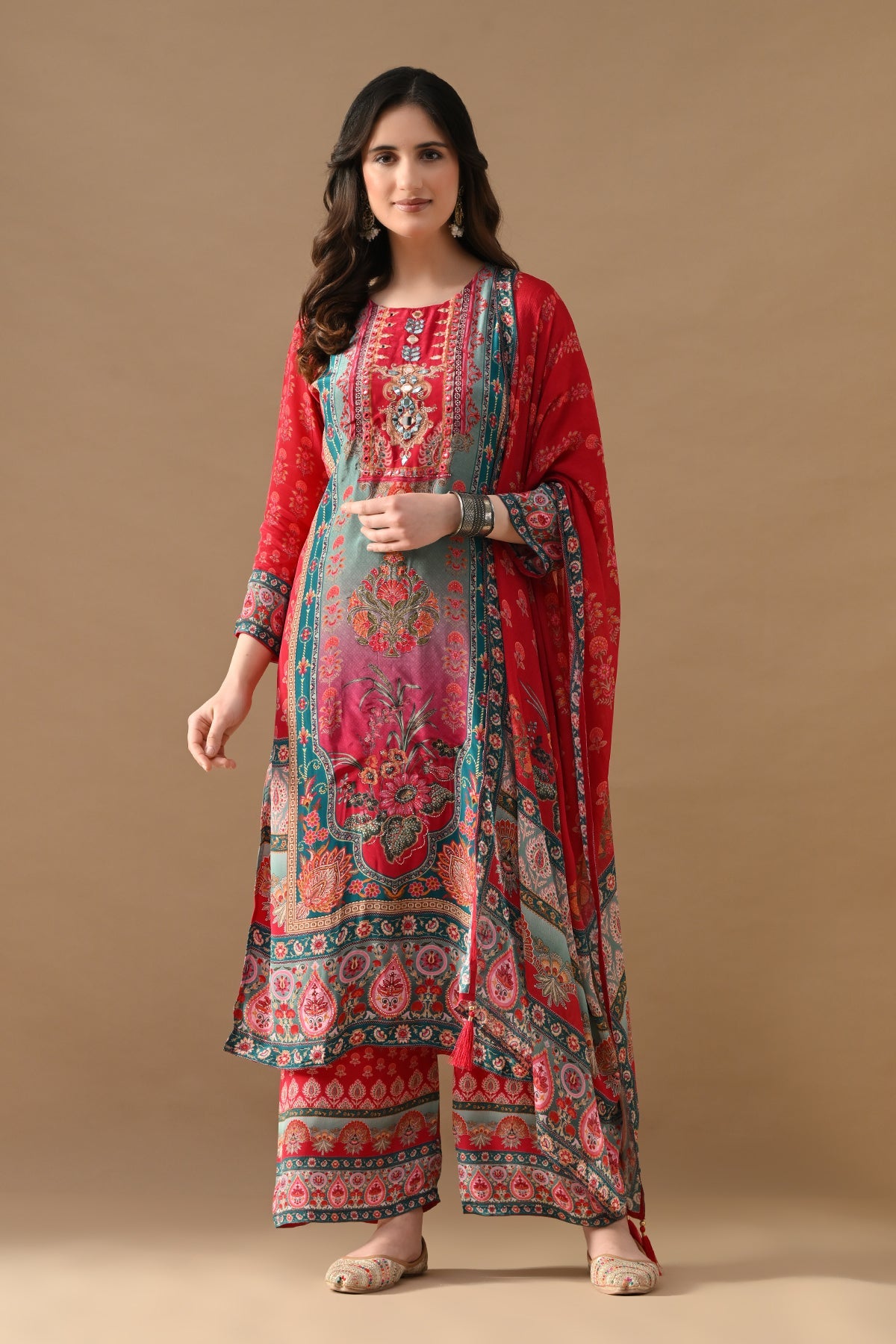 Multi Printed Kurta 3 Pcs Set