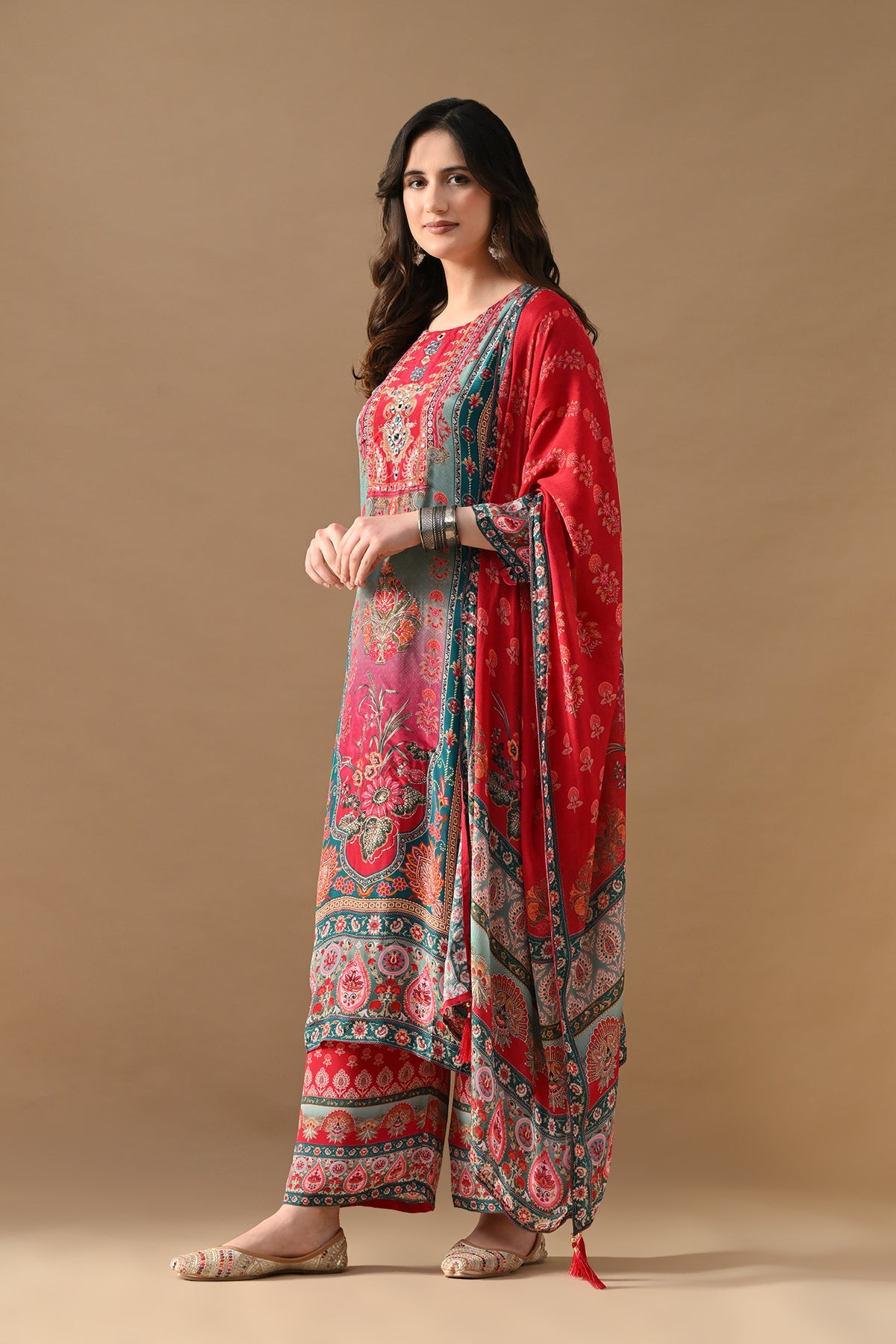 Multi Printed Kurta Set (3 Piece)