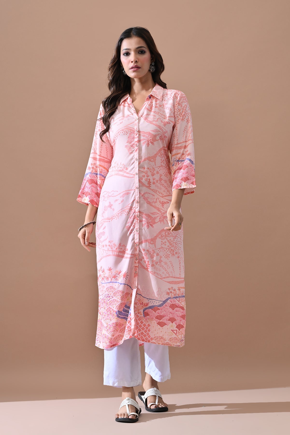 Pink Printed Kurta
