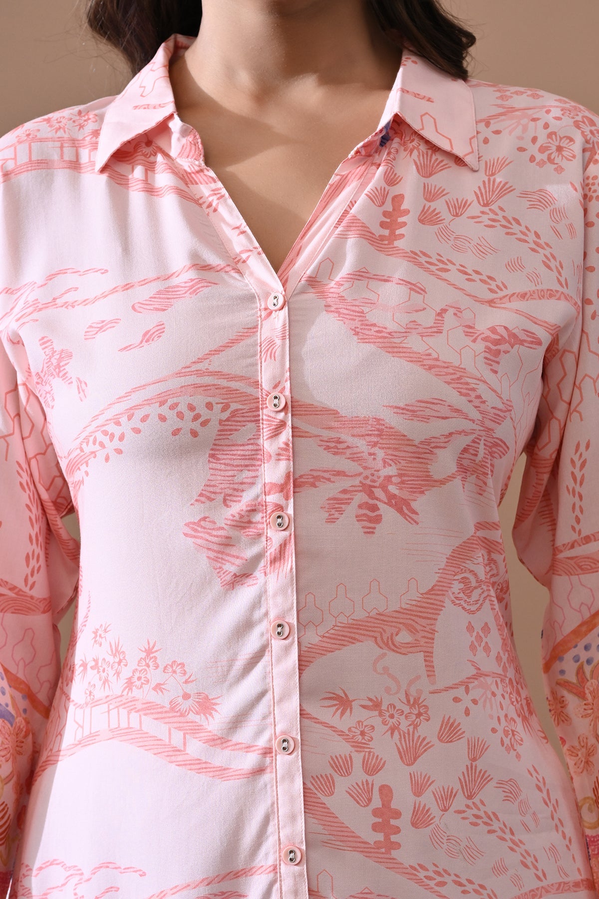 Pink Printed Kurta