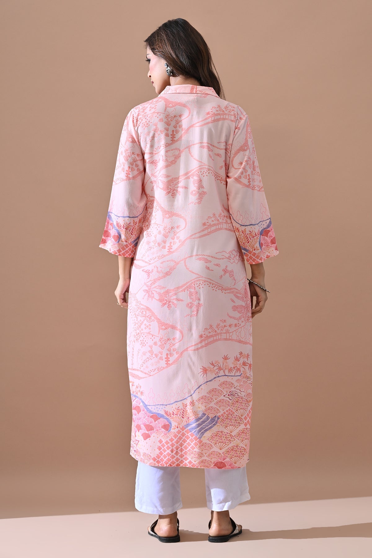 Pink Printed Kurta