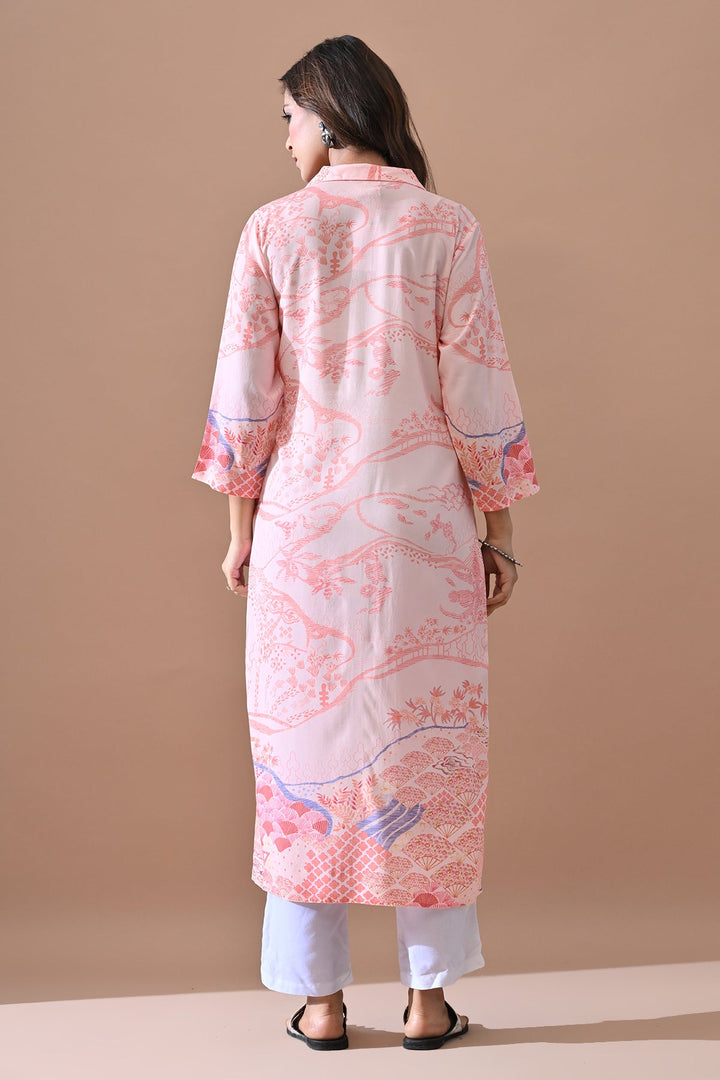 Pink Printed Kurta