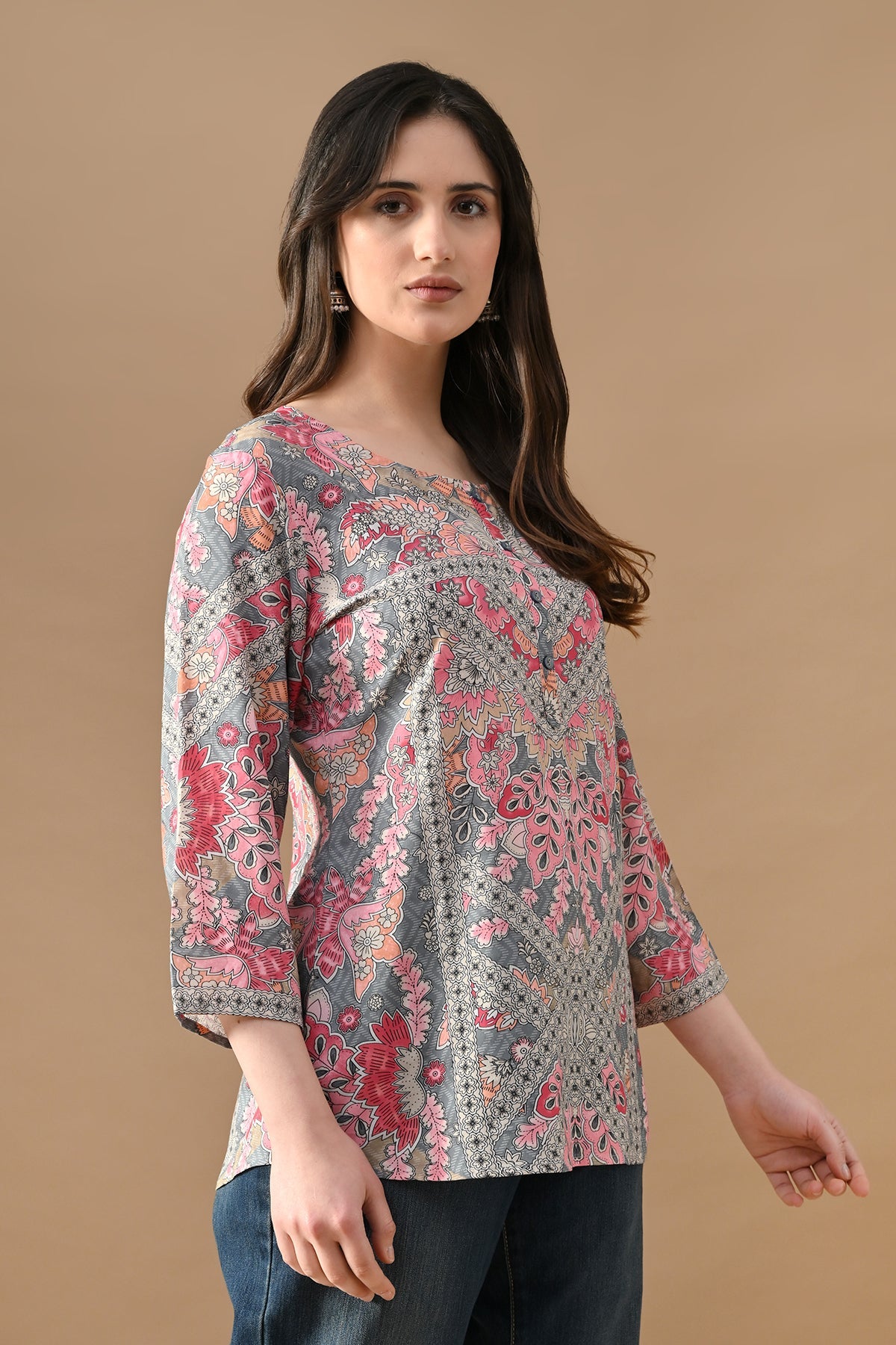 Multi Floral Printed Top