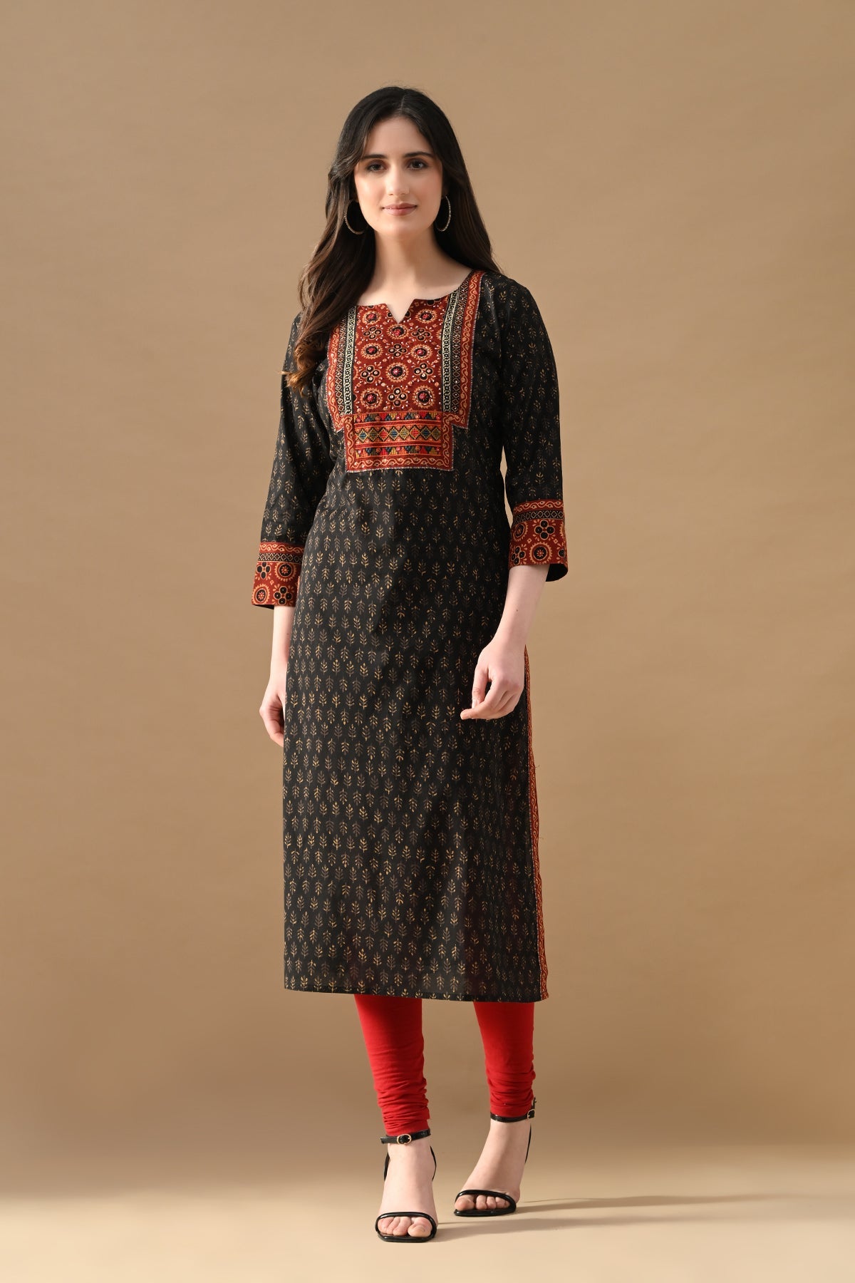 Black Printed Kurta
