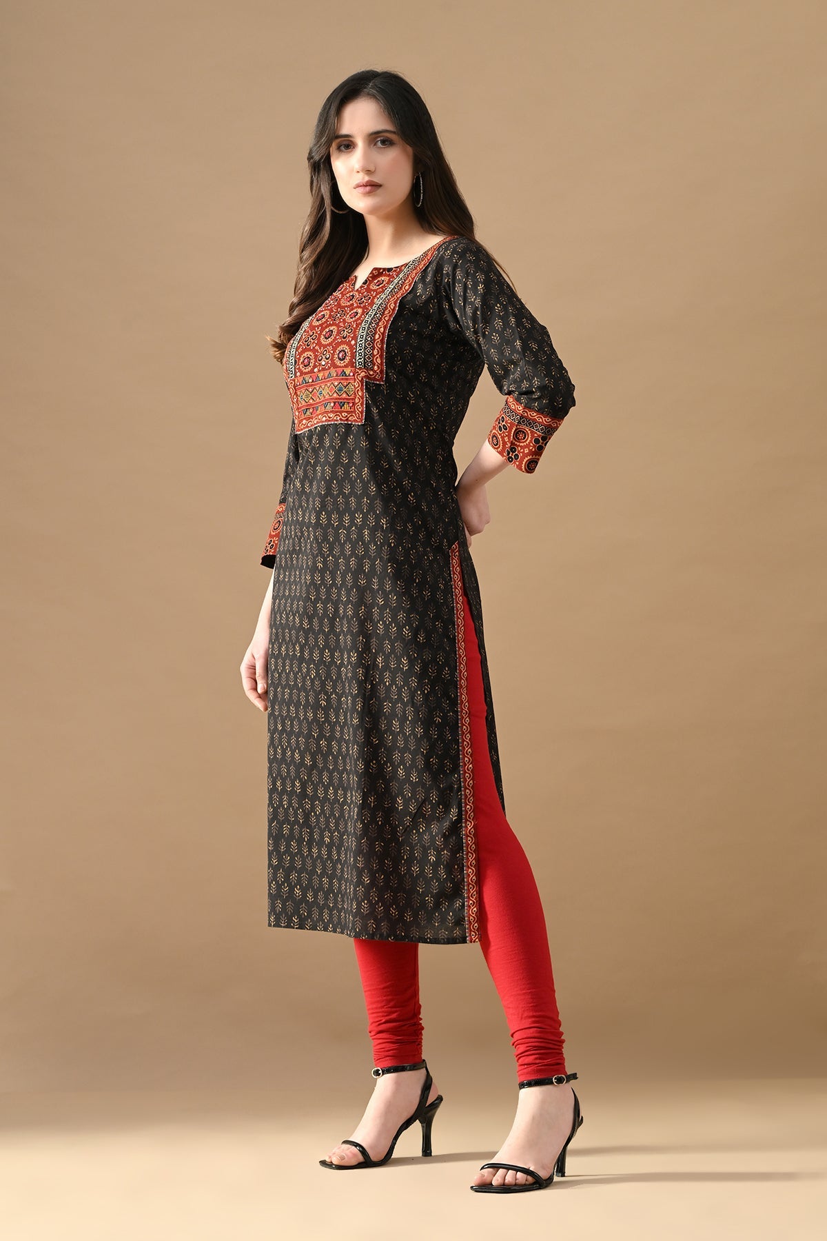 Black Printed Kurta